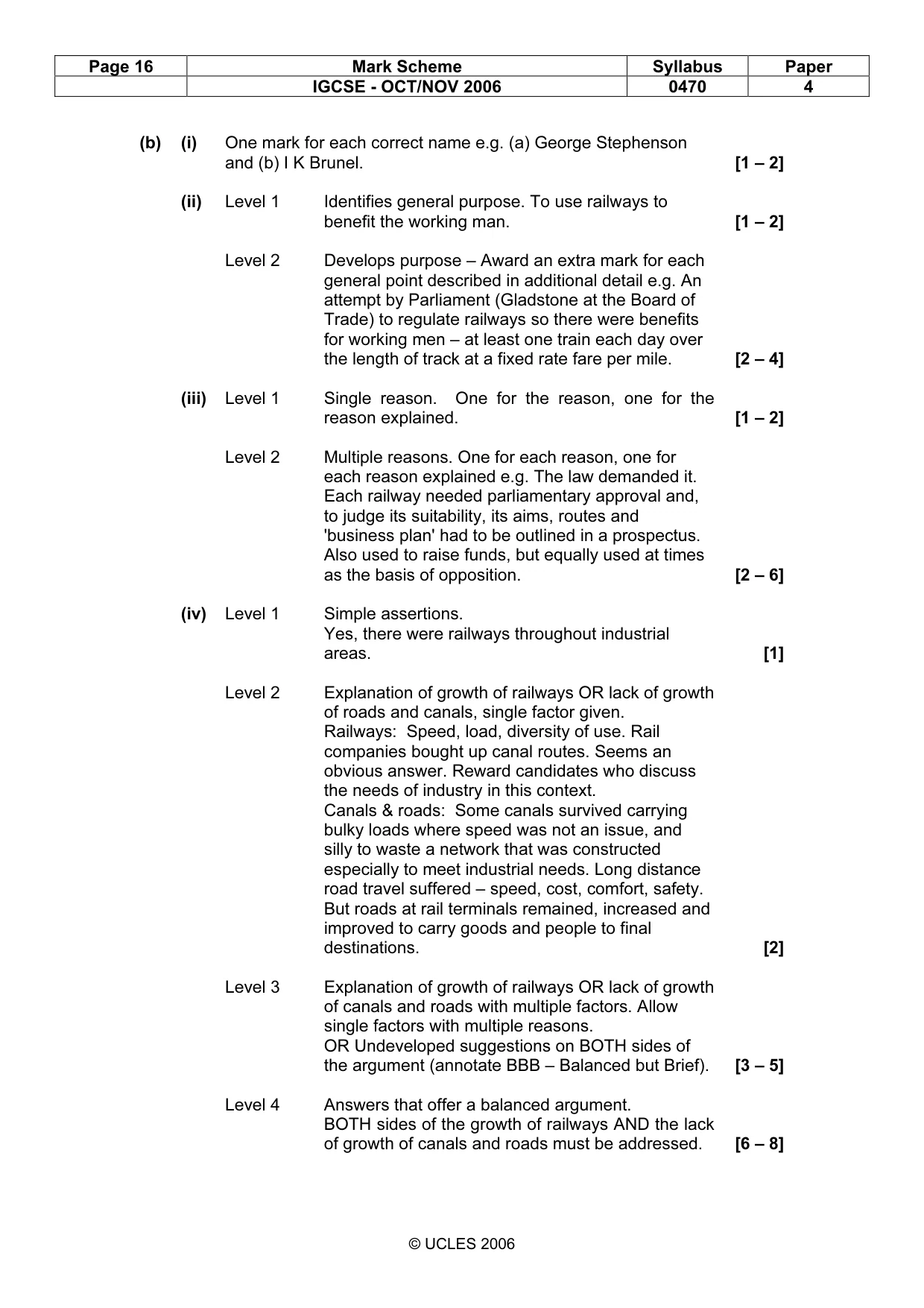 Mark scheme, page 16 of 18