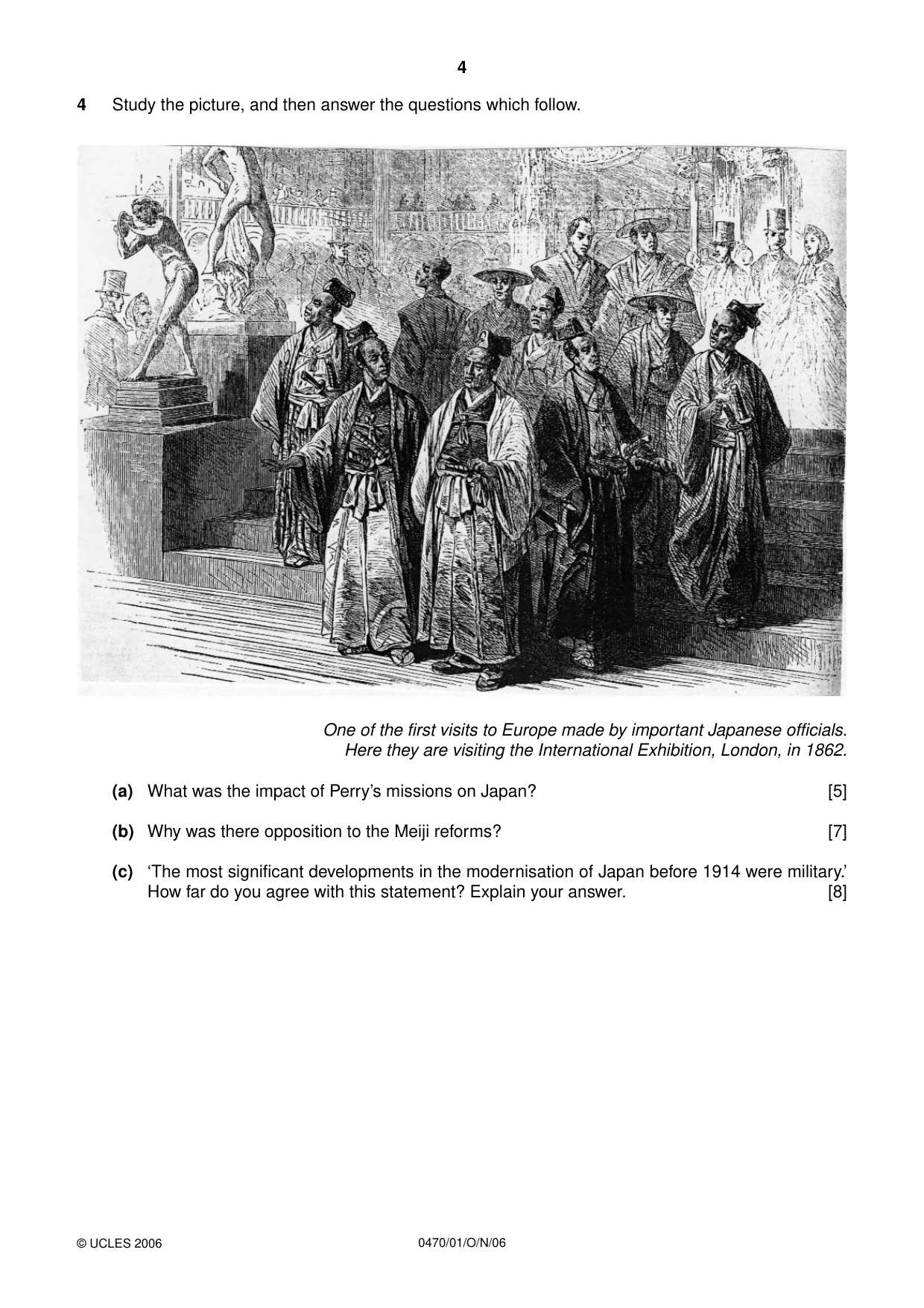 Cambridge IGCSE History 0470 2006 Oct/Nov Paper 1 · Variant 1 question paper, page 4 of 20