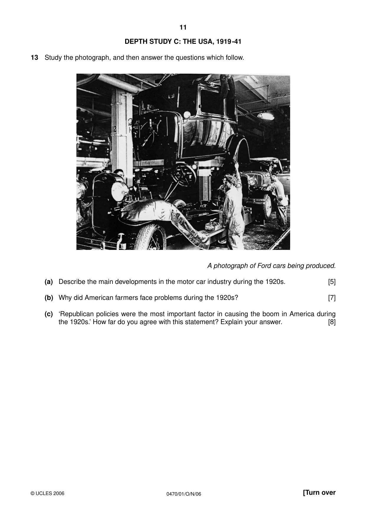 Cambridge IGCSE History 0470 2006 Oct/Nov Paper 1 · Variant 1 question paper, page 11 of 20