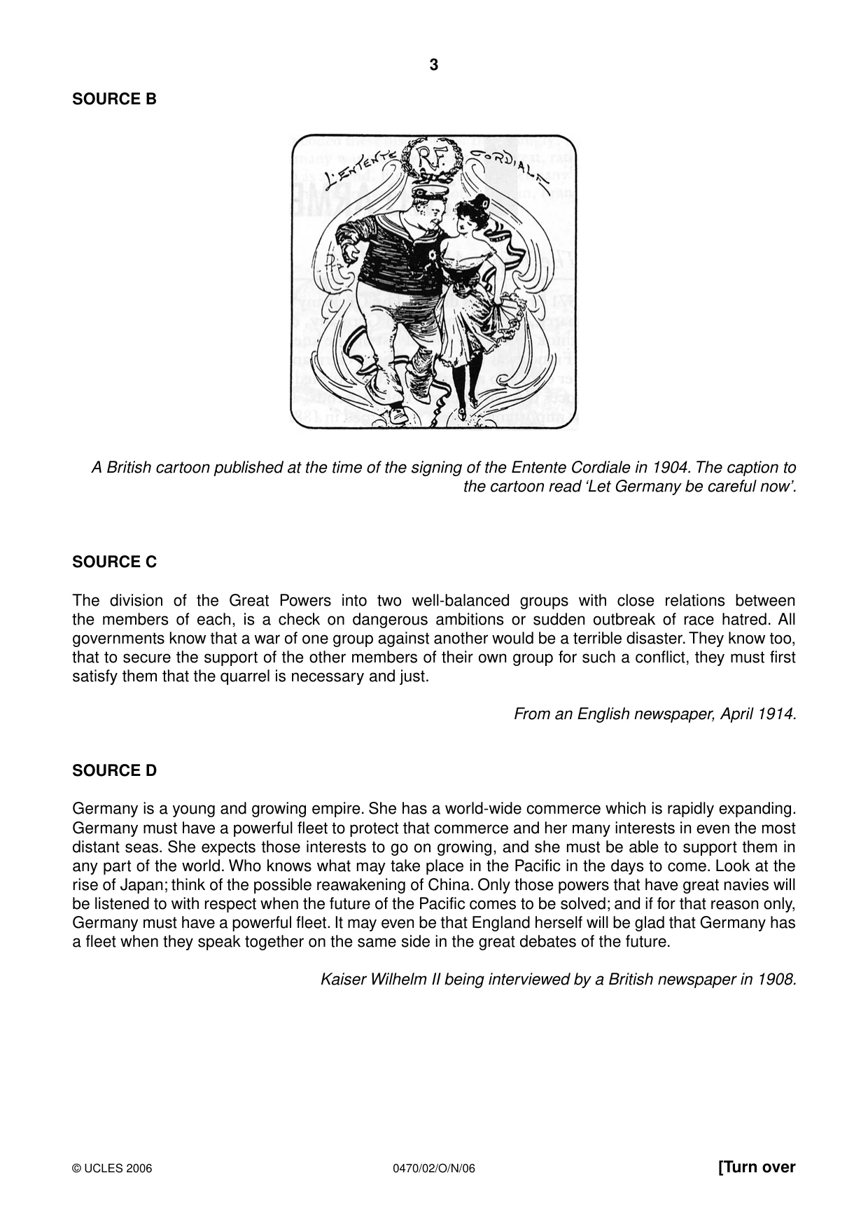 Cambridge IGCSE History 0470 2006 Oct/Nov Paper 2 · Variant 1 question paper, page 3 of 12