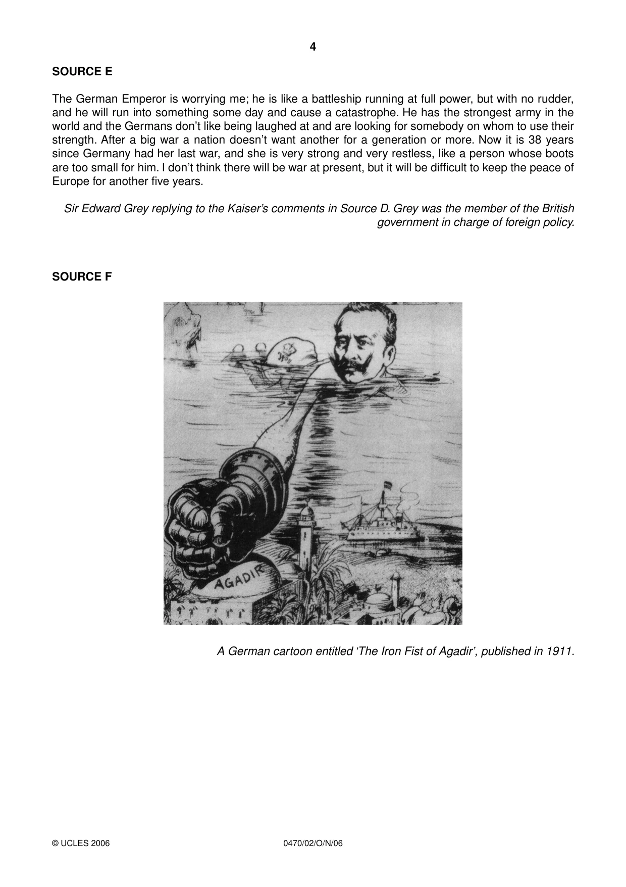 Cambridge IGCSE History 0470 2006 Oct/Nov Paper 2 · Variant 1 question paper, page 4 of 12