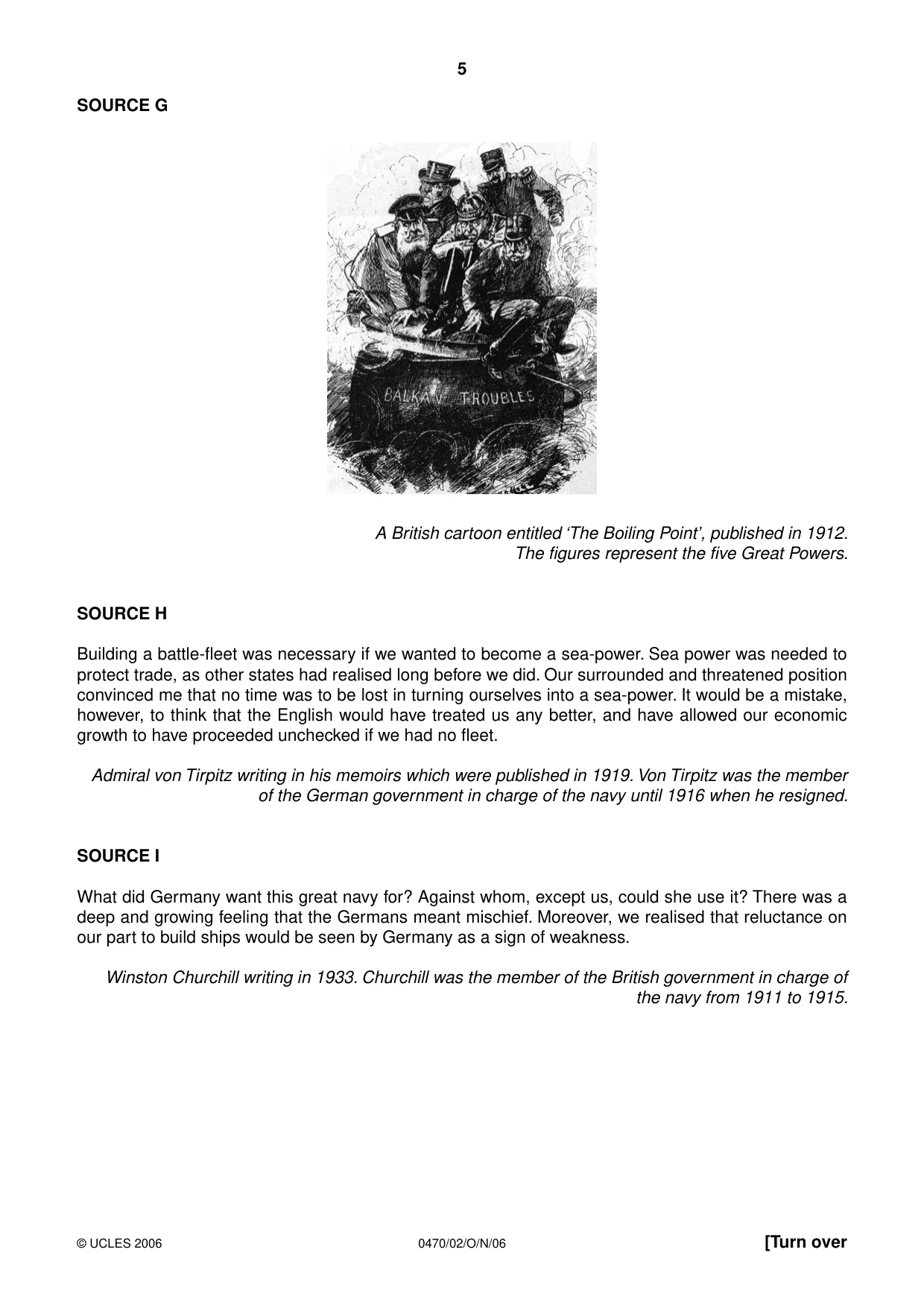 Cambridge IGCSE History 0470 2006 Oct/Nov Paper 2 · Variant 1 question paper, page 5 of 12