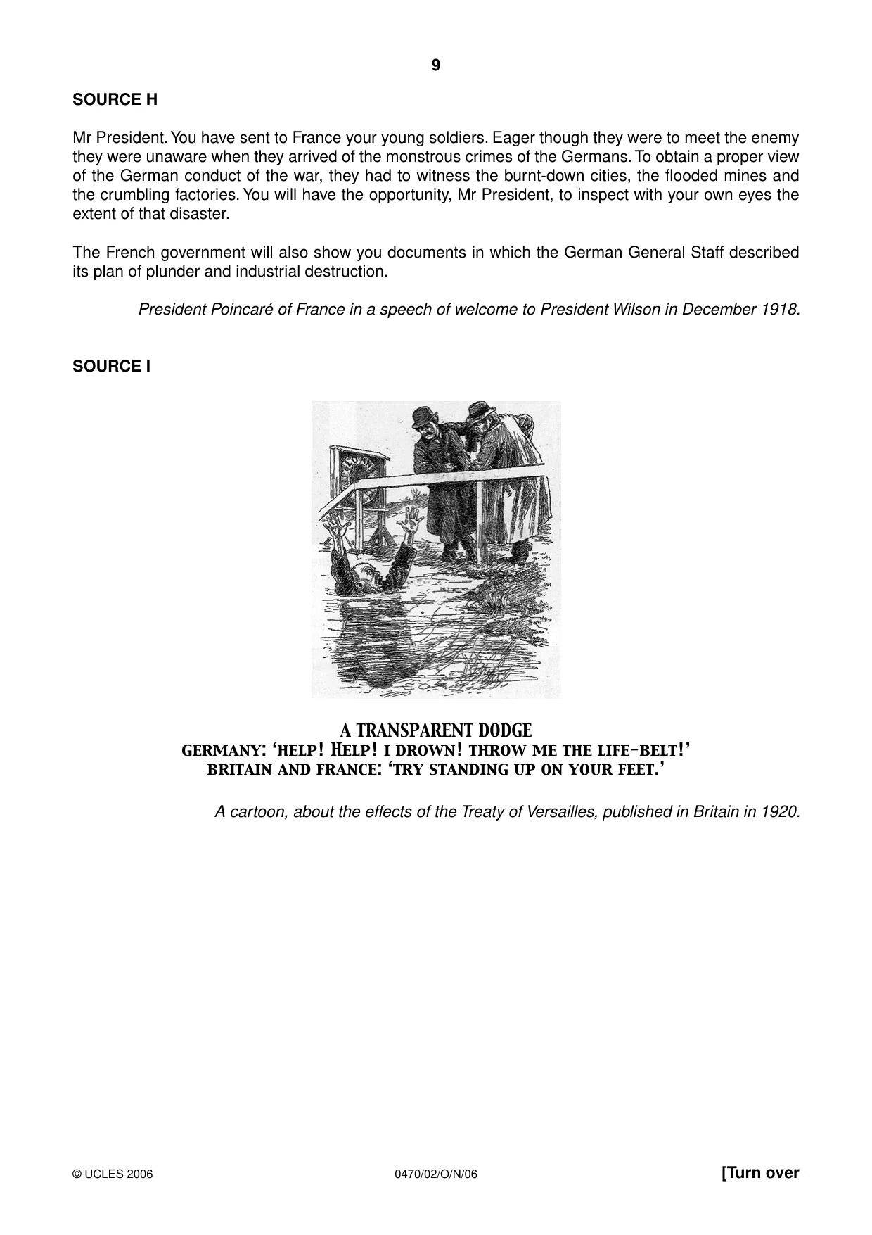 Cambridge IGCSE History 0470 2006 Oct/Nov Paper 2 · Variant 1 question paper, page 9 of 12