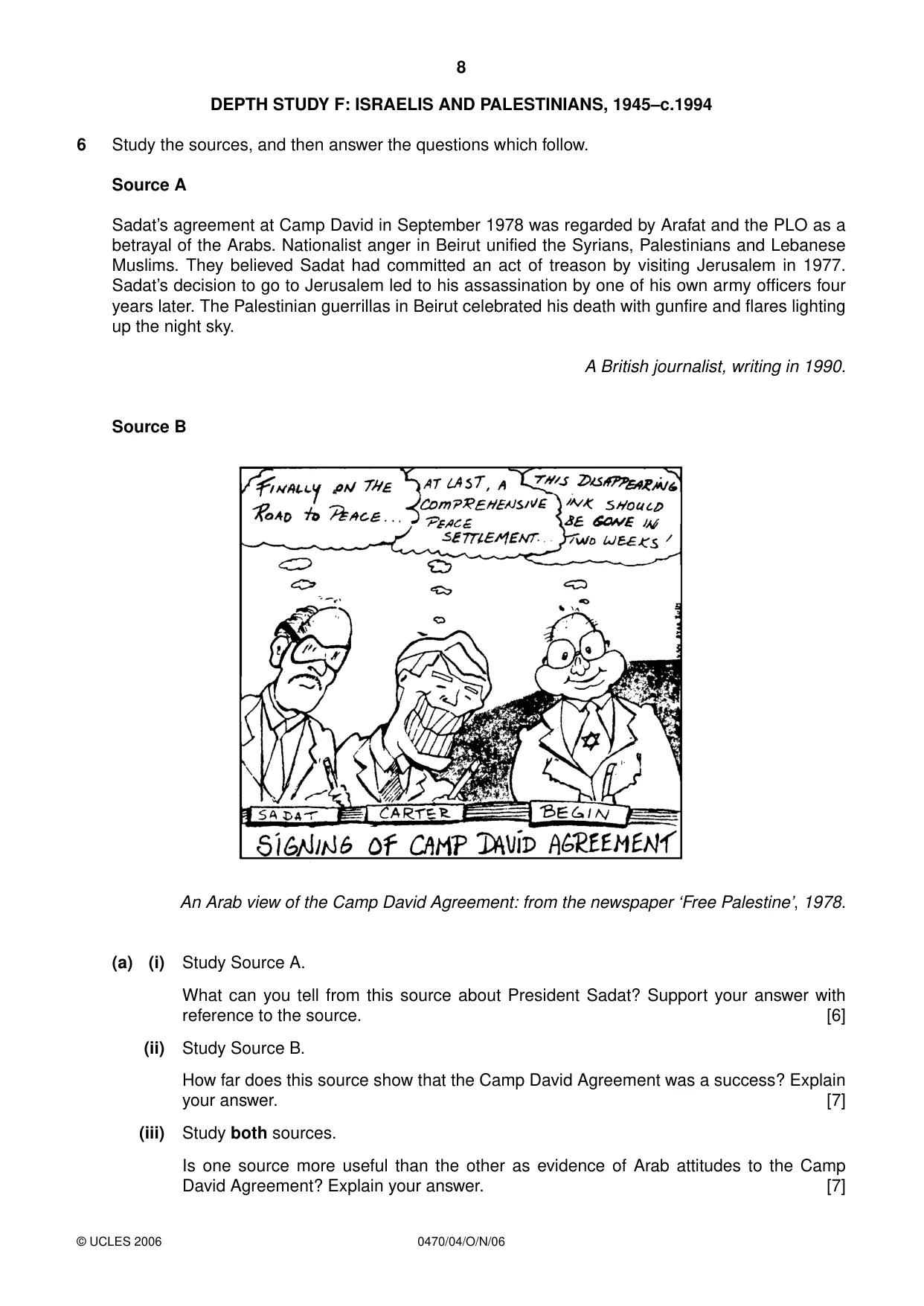 Cambridge IGCSE History 0470 2006 Oct/Nov Paper 4 · Variant 1 question paper, page 8 of 12