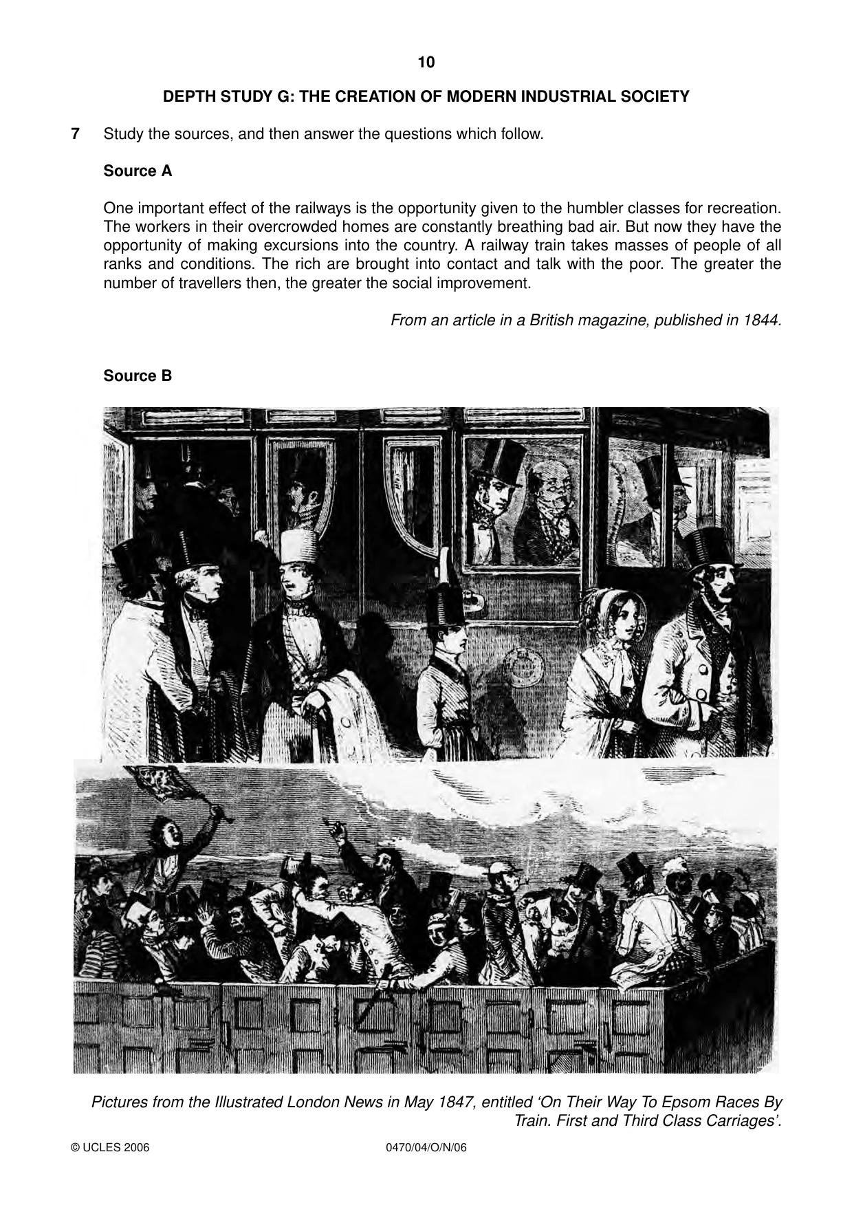Cambridge IGCSE History 0470 2006 Oct/Nov Paper 4 · Variant 1 question paper, page 10 of 12