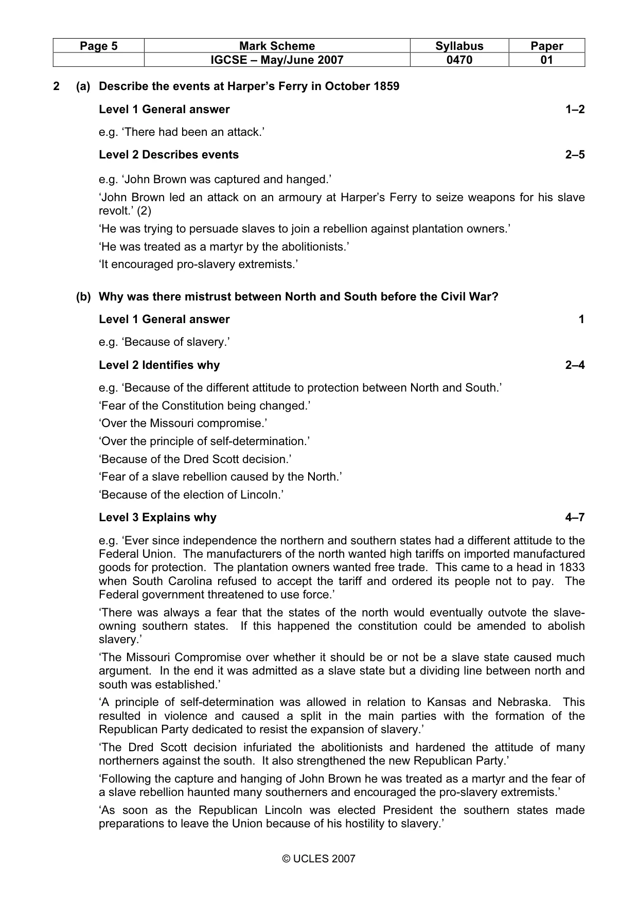 Mark scheme, page 5 of 52