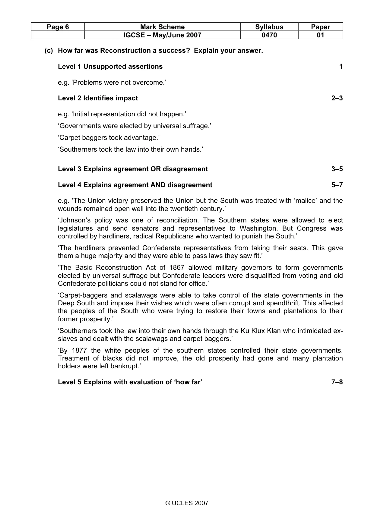 Mark scheme, page 6 of 52
