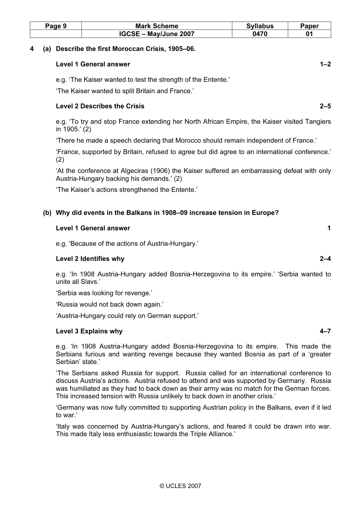 Mark scheme, page 9 of 52