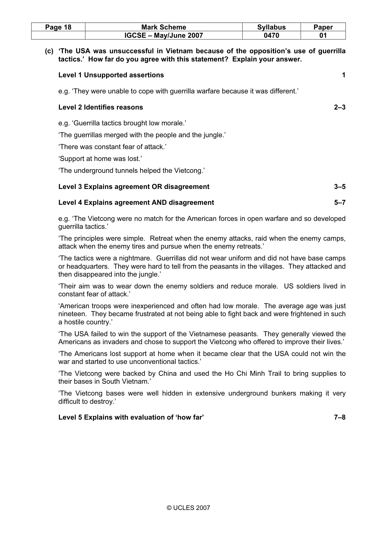 Mark scheme, page 18 of 52