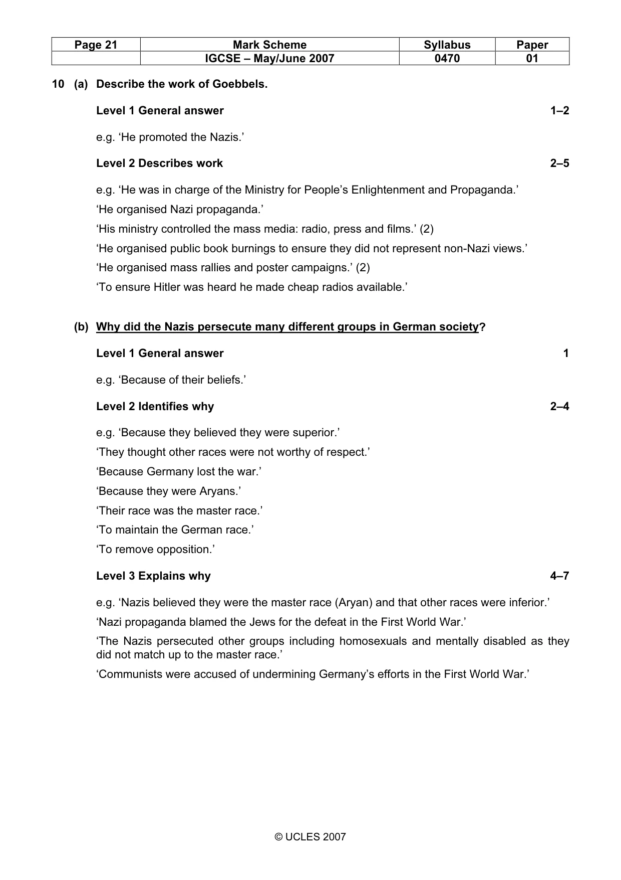 Mark scheme, page 21 of 52