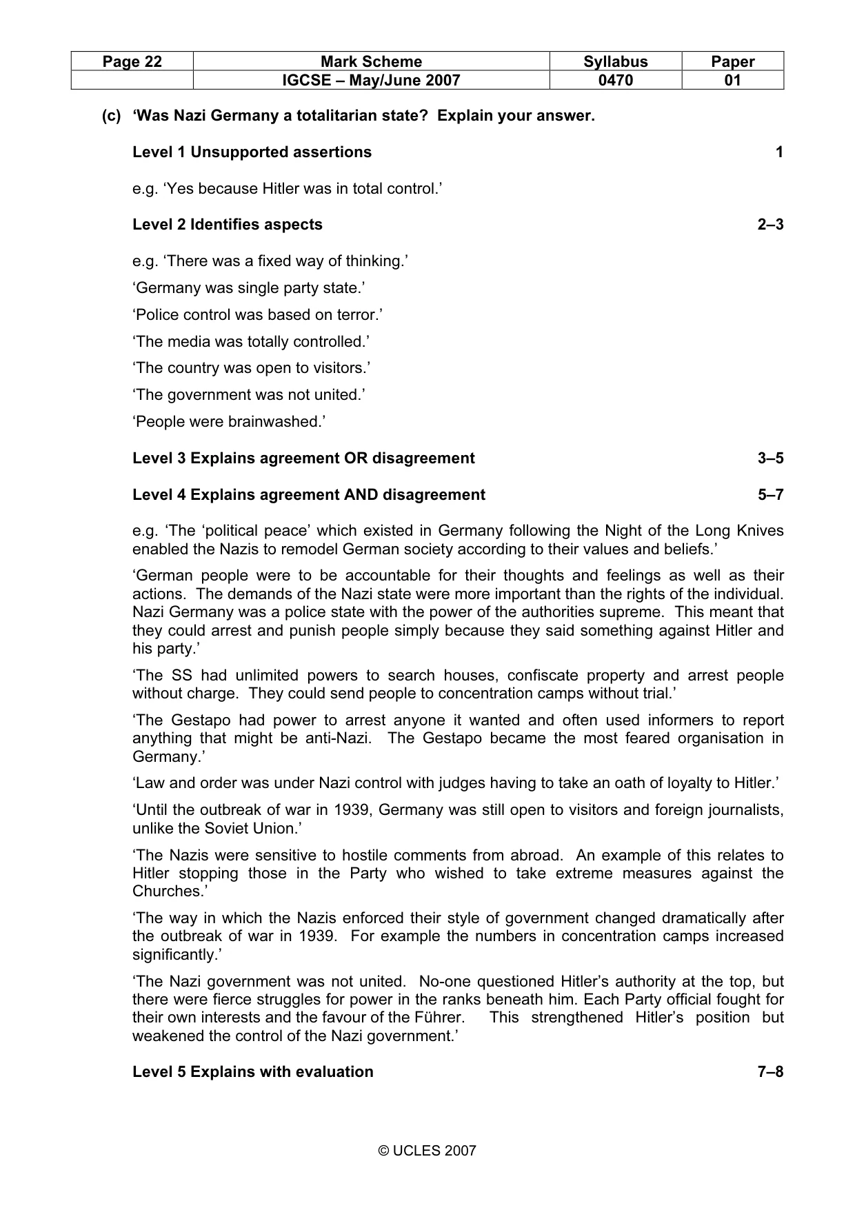 Mark scheme, page 22 of 52