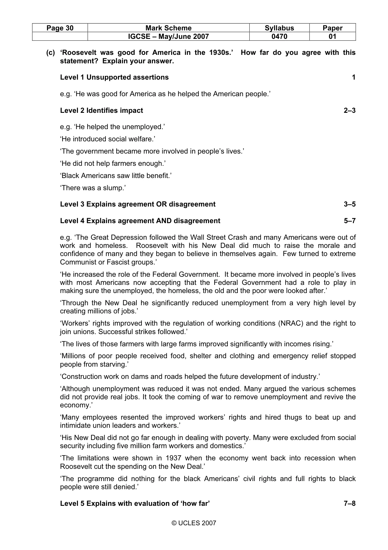 Mark scheme, page 30 of 52