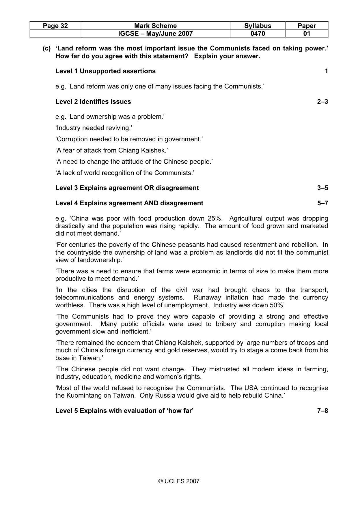 Mark scheme, page 32 of 52