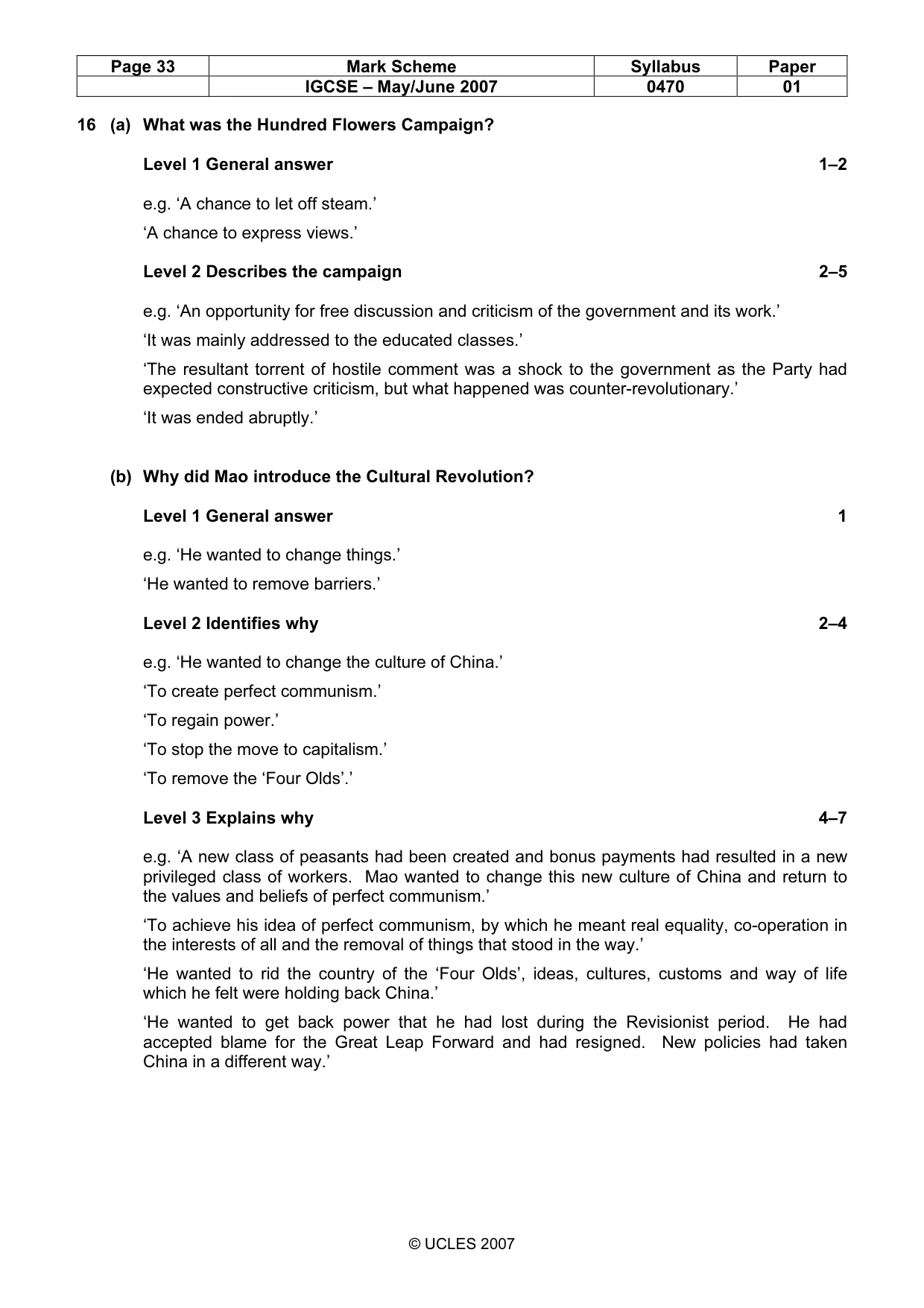 Mark scheme, page 33 of 52