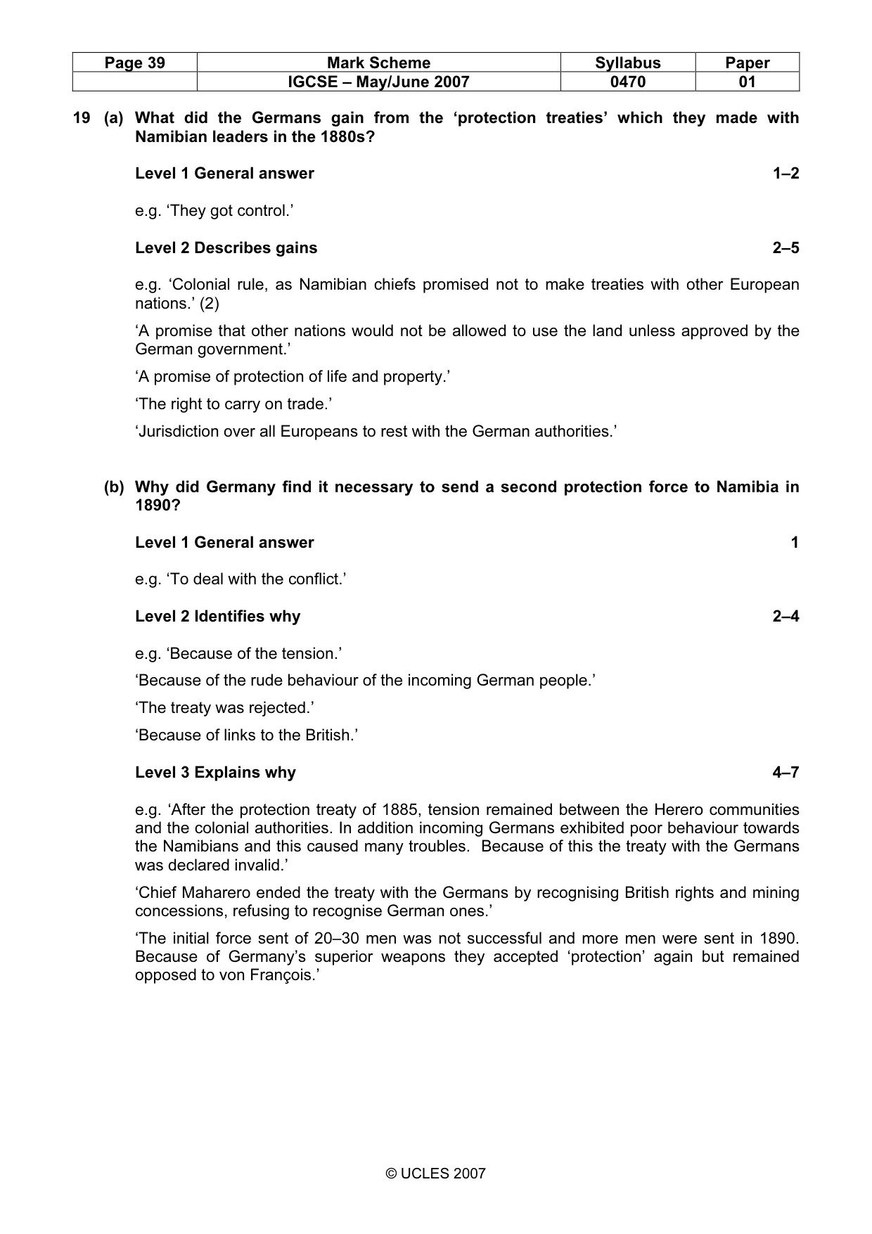 Mark scheme, page 39 of 52