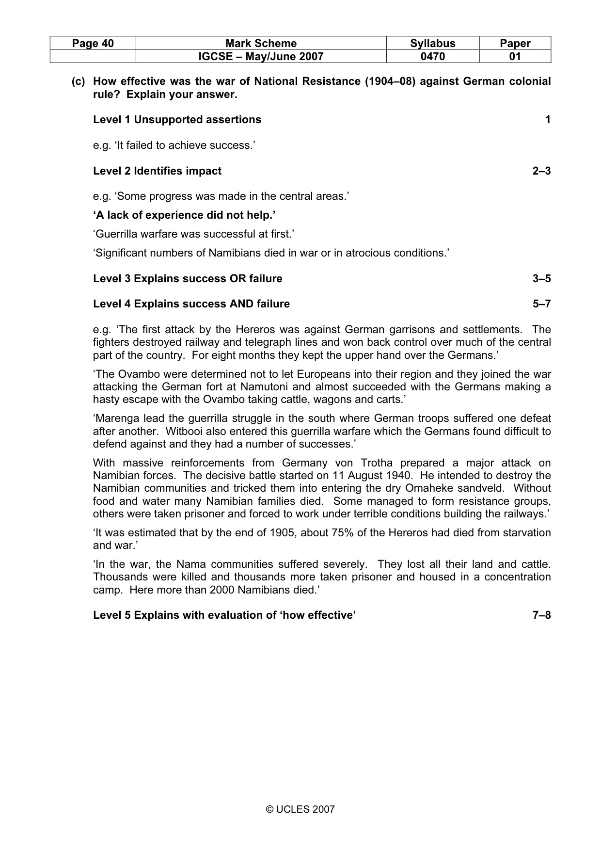 Mark scheme, page 40 of 52