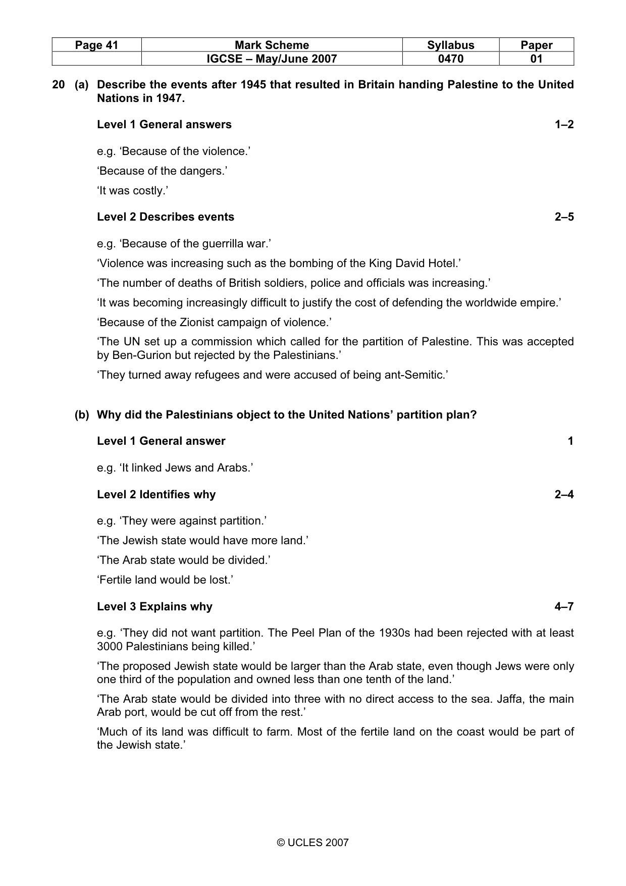 Mark scheme, page 41 of 52