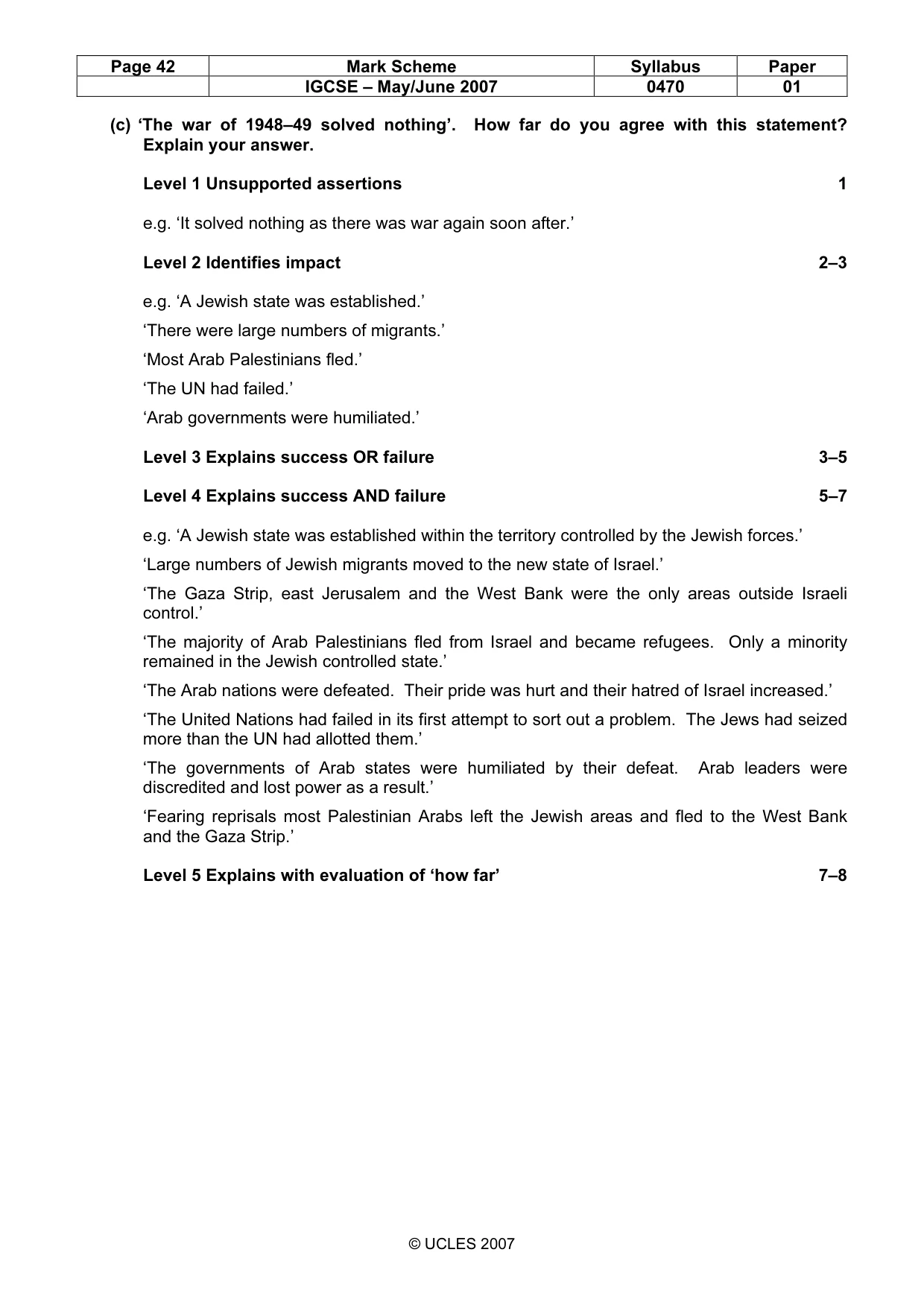 Mark scheme, page 42 of 52