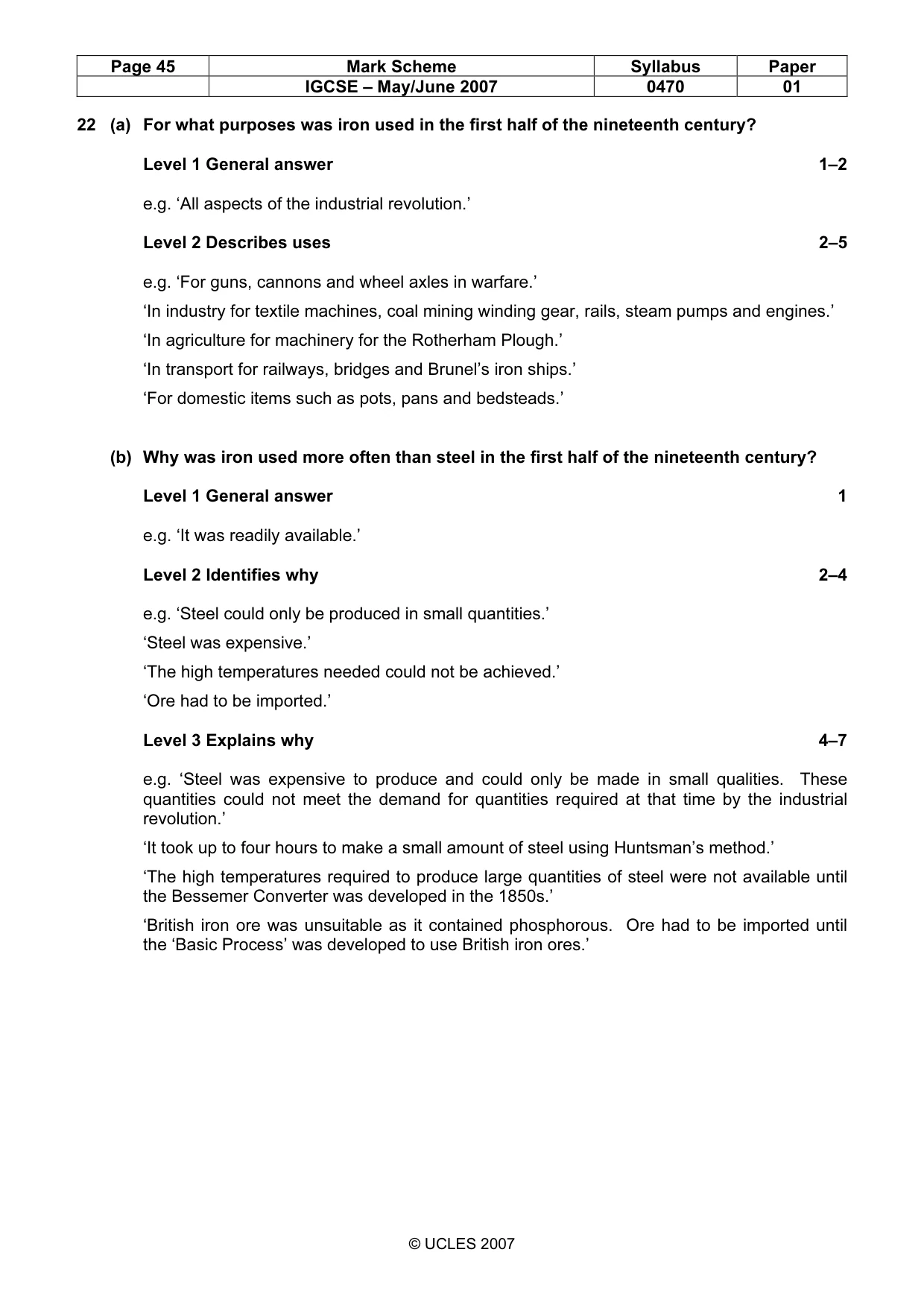 Mark scheme, page 45 of 52
