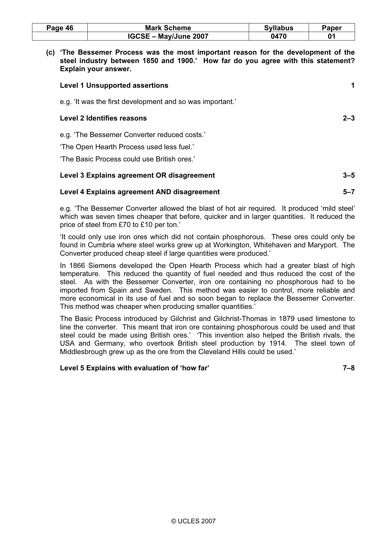 Mark scheme, page 46 of 52