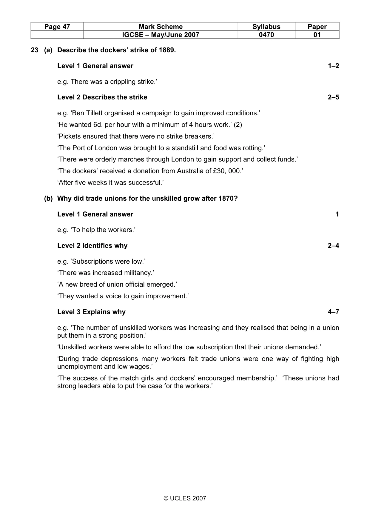 Mark scheme, page 47 of 52