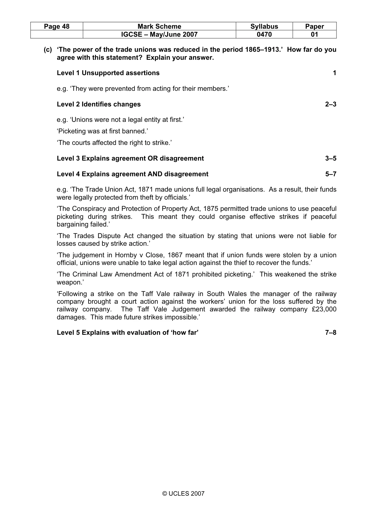 Mark scheme, page 48 of 52