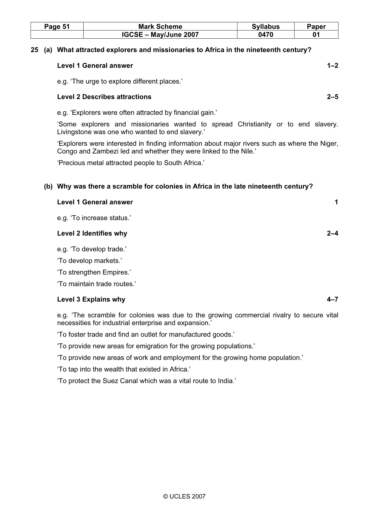 Mark scheme, page 51 of 52