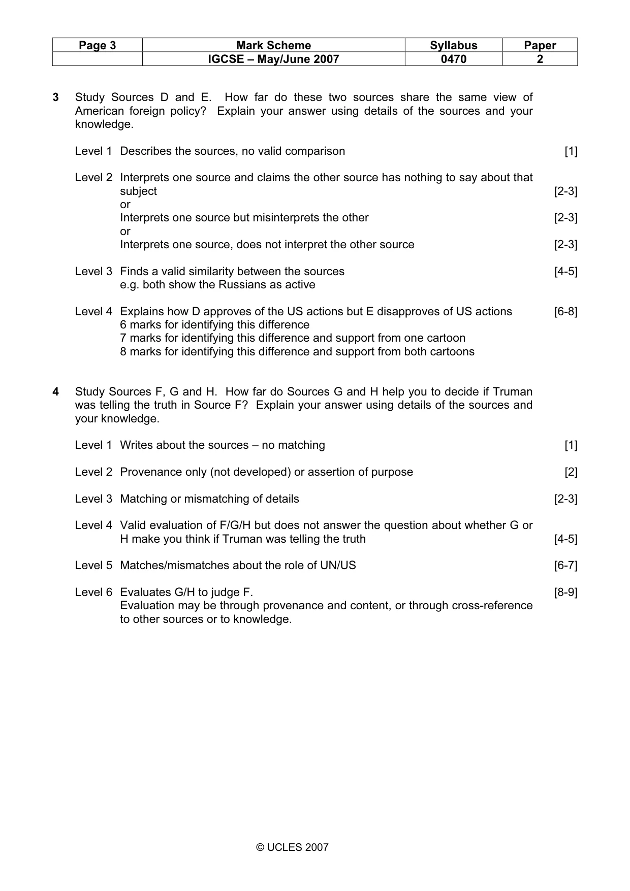 Mark scheme, page 3 of 7