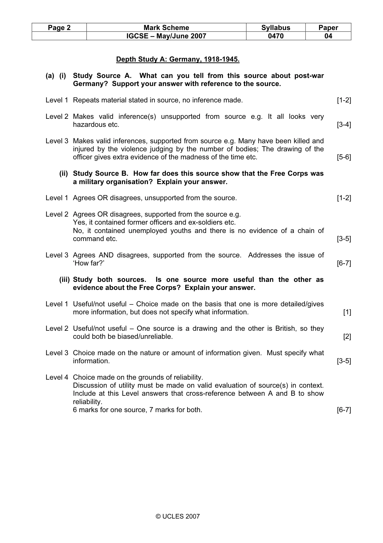 Mark scheme, page 2 of 17