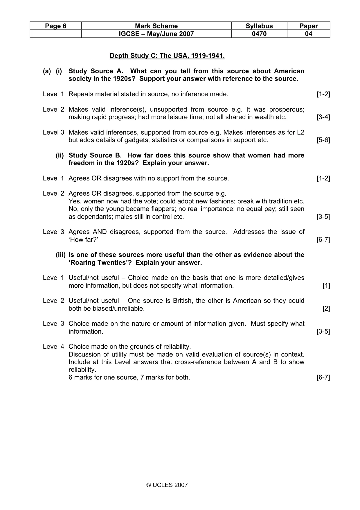 Mark scheme, page 6 of 17