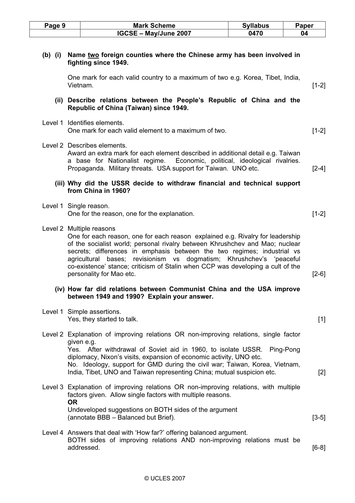 Mark scheme, page 9 of 17