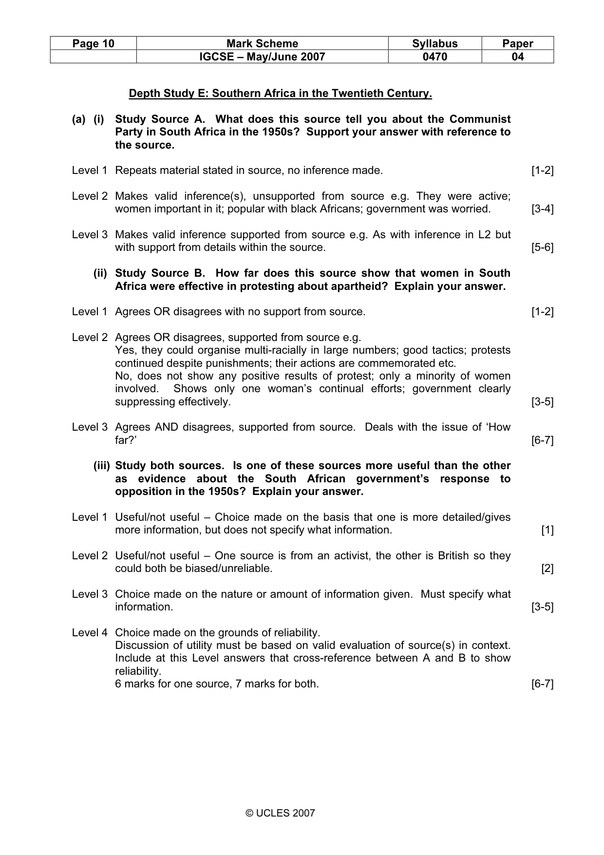 Mark scheme, page 10 of 17