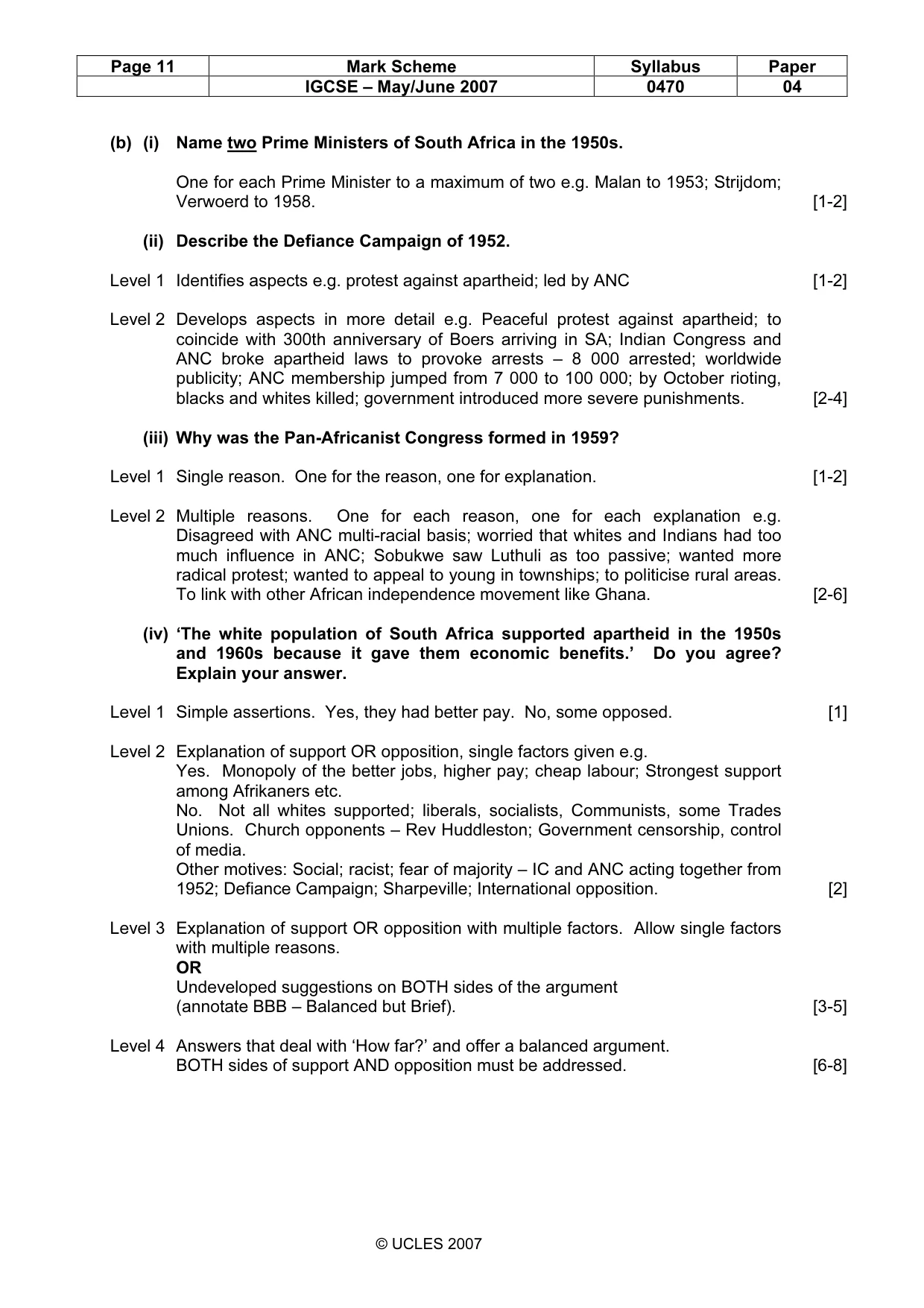 Mark scheme, page 11 of 17
