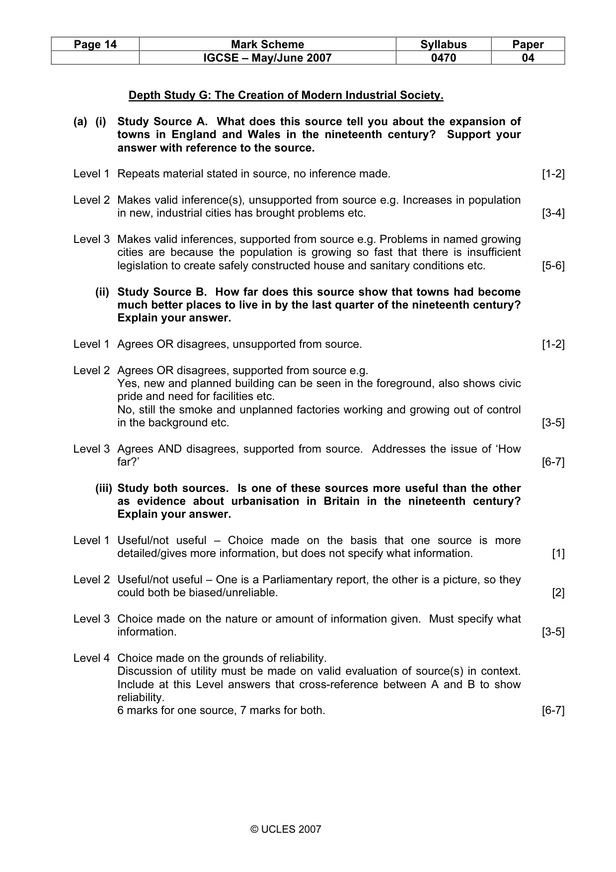 Mark scheme, page 14 of 17