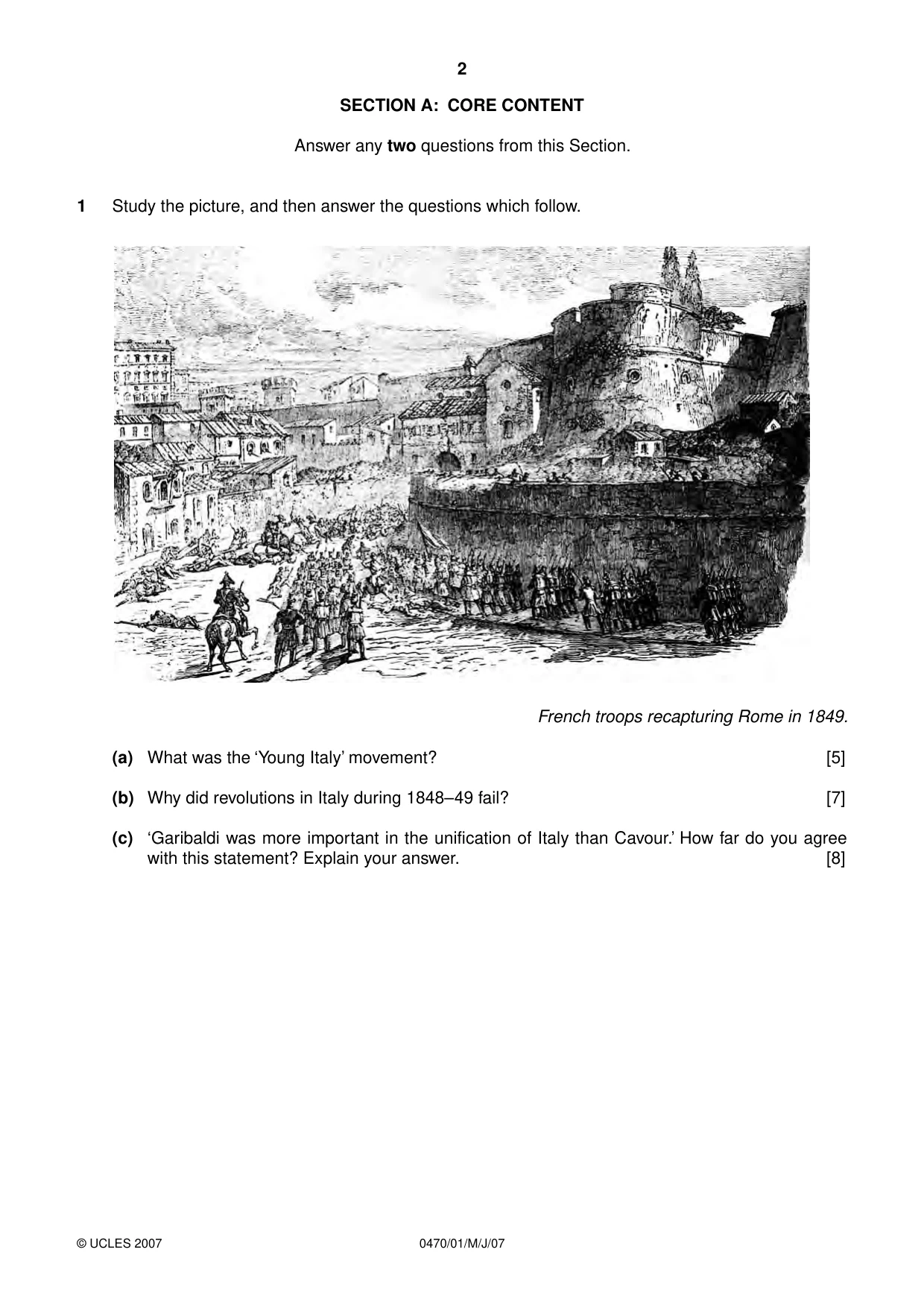 Cambridge IGCSE History 0470 2007 May/June Paper 1 · Variant 1 question paper, page 2 of 19