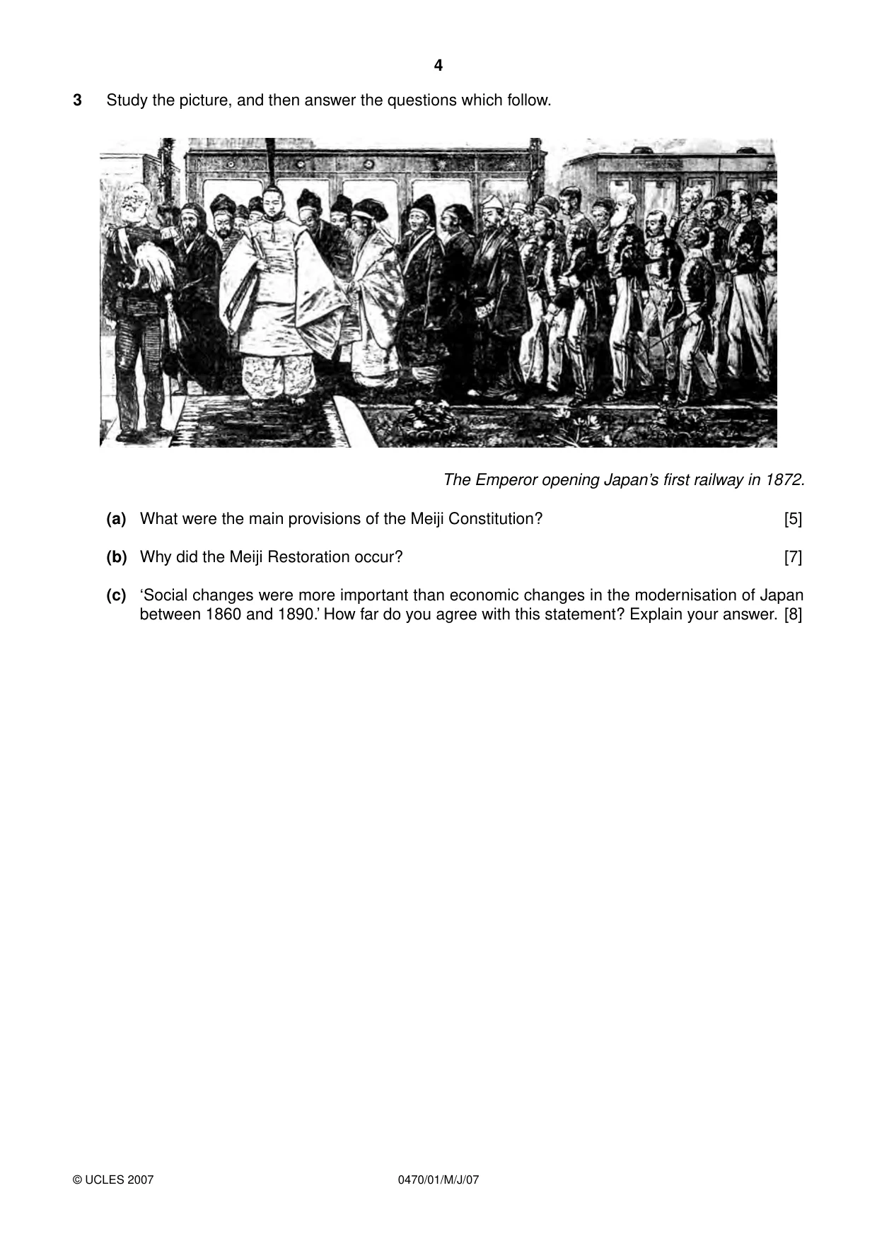 Cambridge IGCSE History 0470 2007 May/June Paper 1 · Variant 1 question paper, page 4 of 19