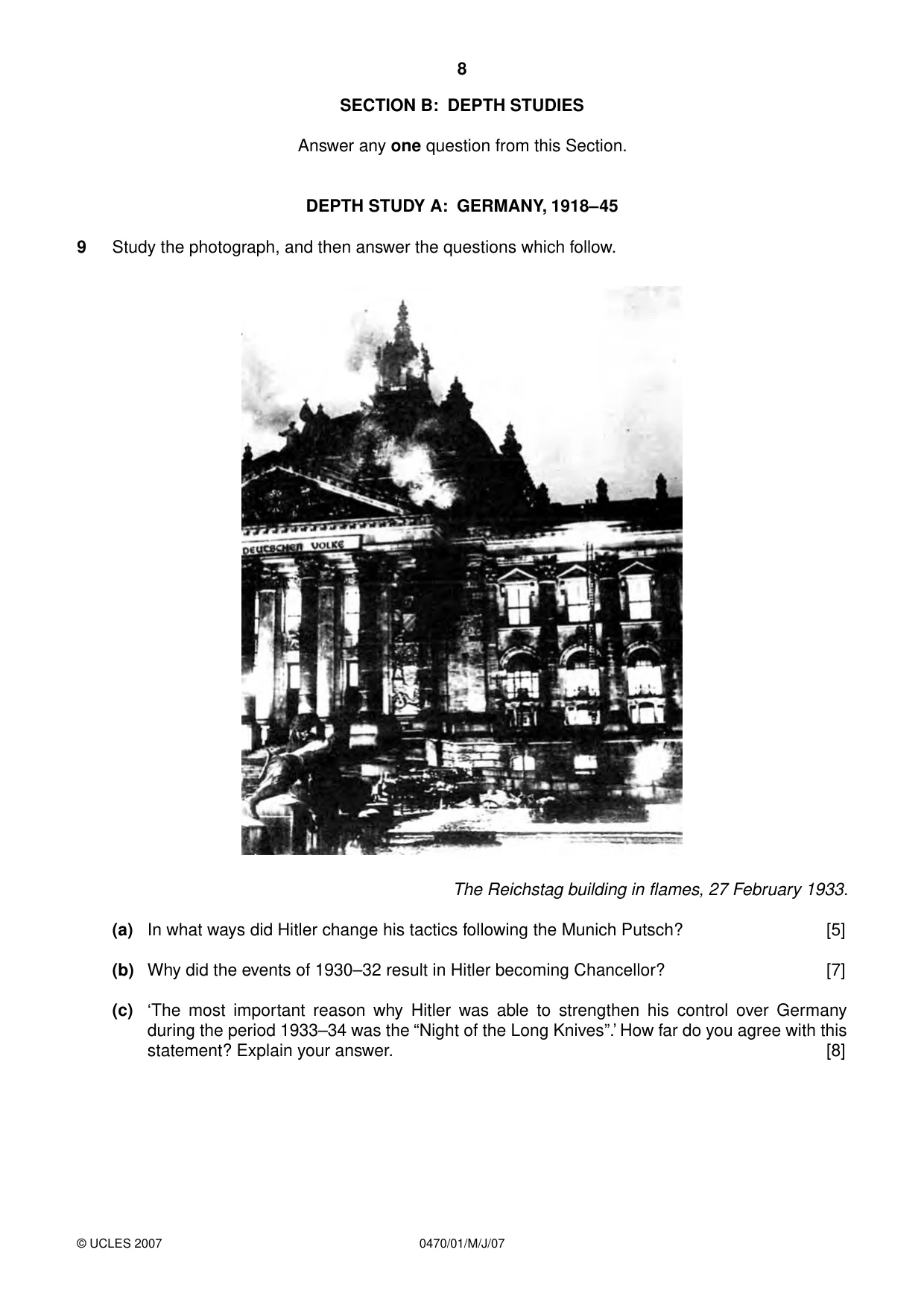 Cambridge IGCSE History 0470 2007 May/June Paper 1 · Variant 1 question paper, page 7 of 19