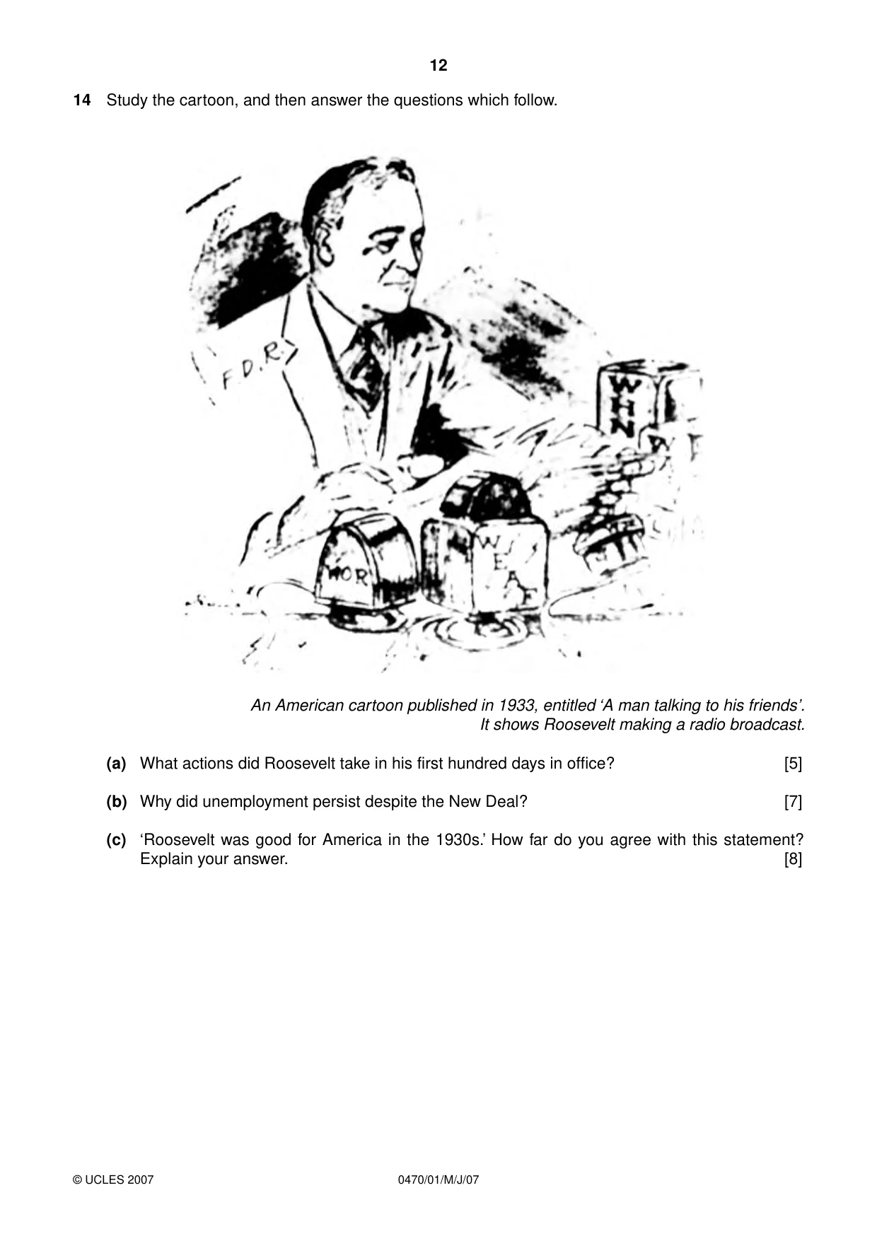 Cambridge IGCSE History 0470 2007 May/June Paper 1 · Variant 1 question paper, page 11 of 19