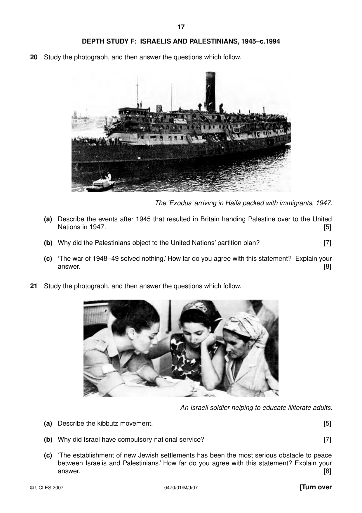 Cambridge IGCSE History 0470 2007 May/June Paper 1 · Variant 1 question paper, page 16 of 19