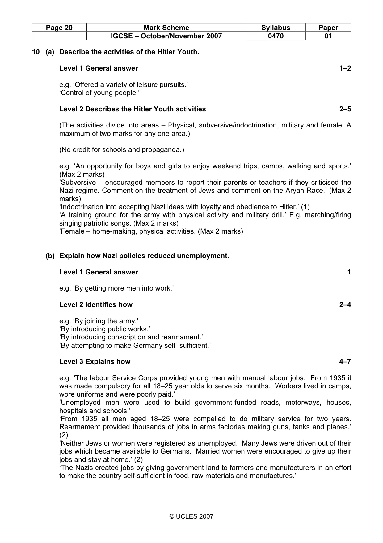 Mark scheme, page 20 of 51