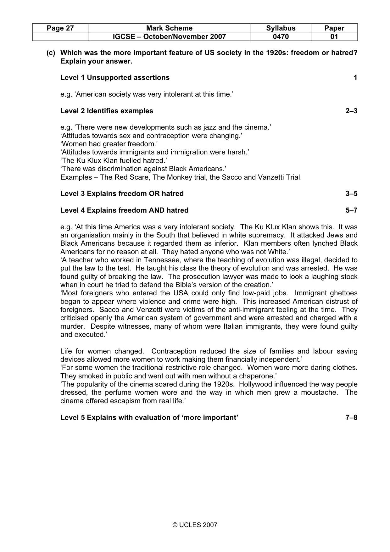 Mark scheme, page 27 of 51