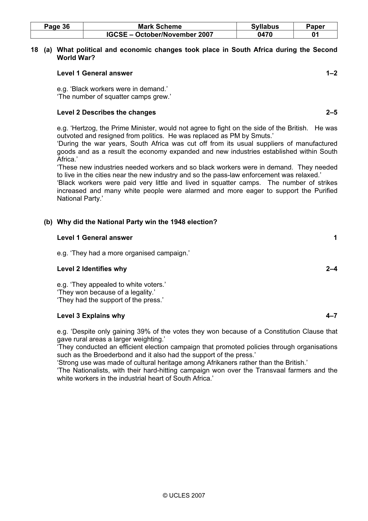 Mark scheme, page 36 of 51