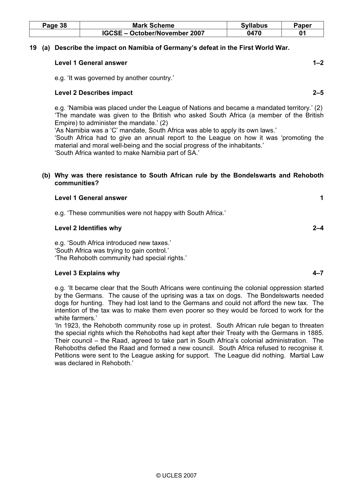 Mark scheme, page 38 of 51