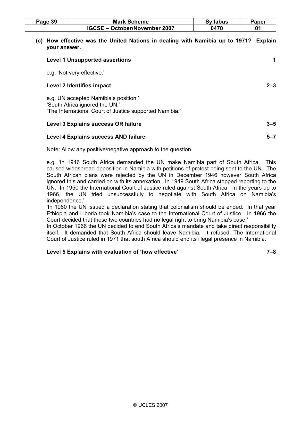 Mark scheme, page 39 of 51