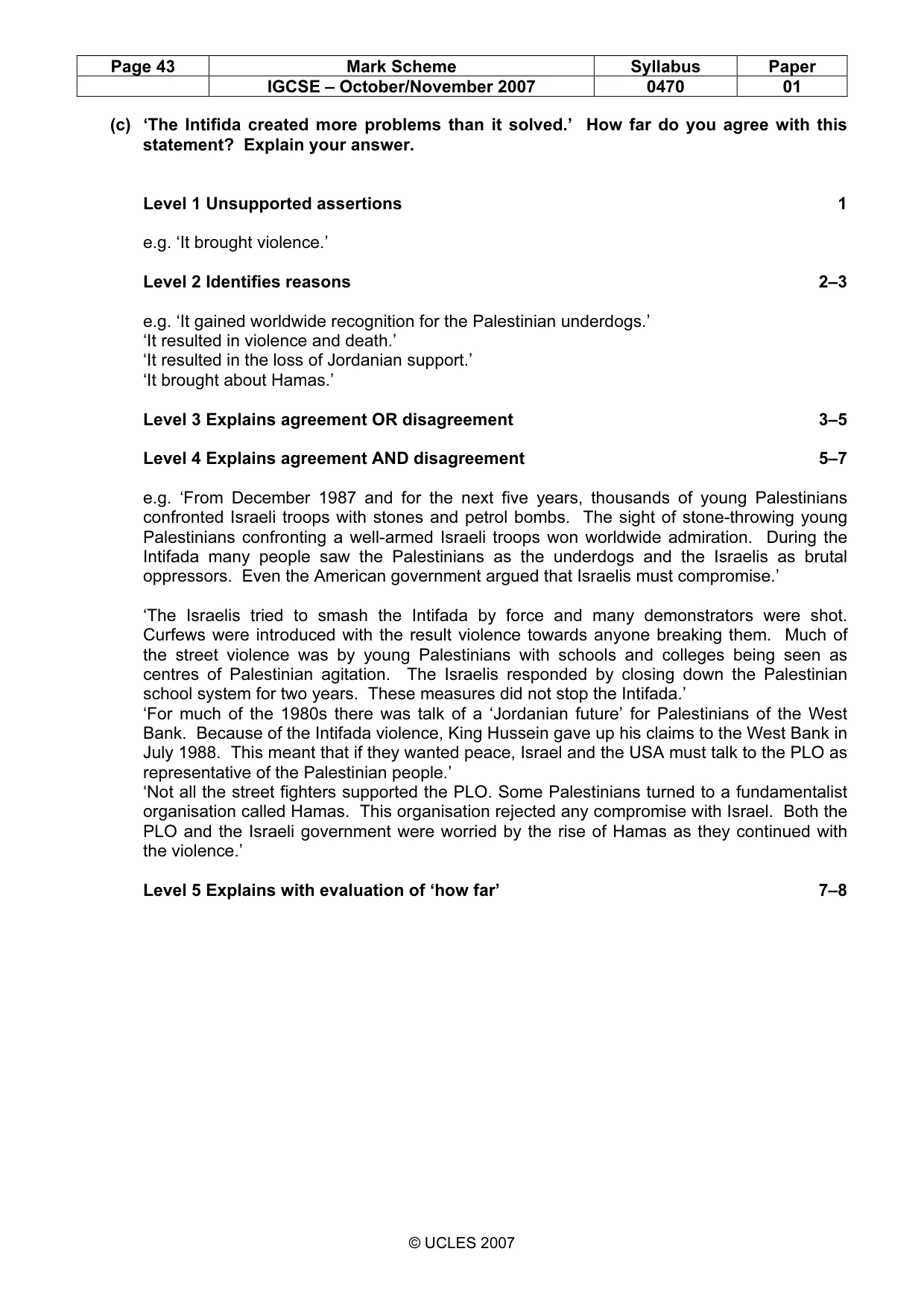 Mark scheme, page 43 of 51