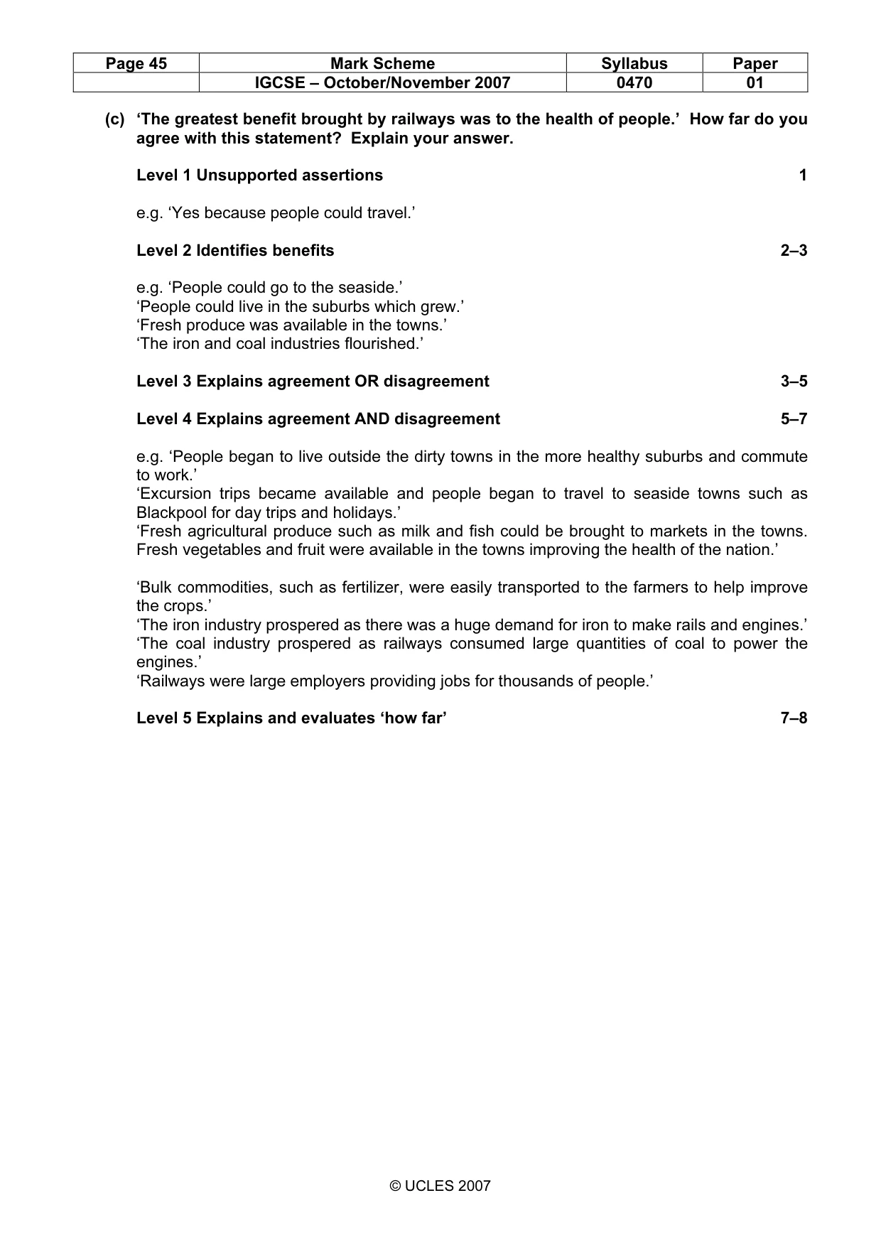 Mark scheme, page 45 of 51