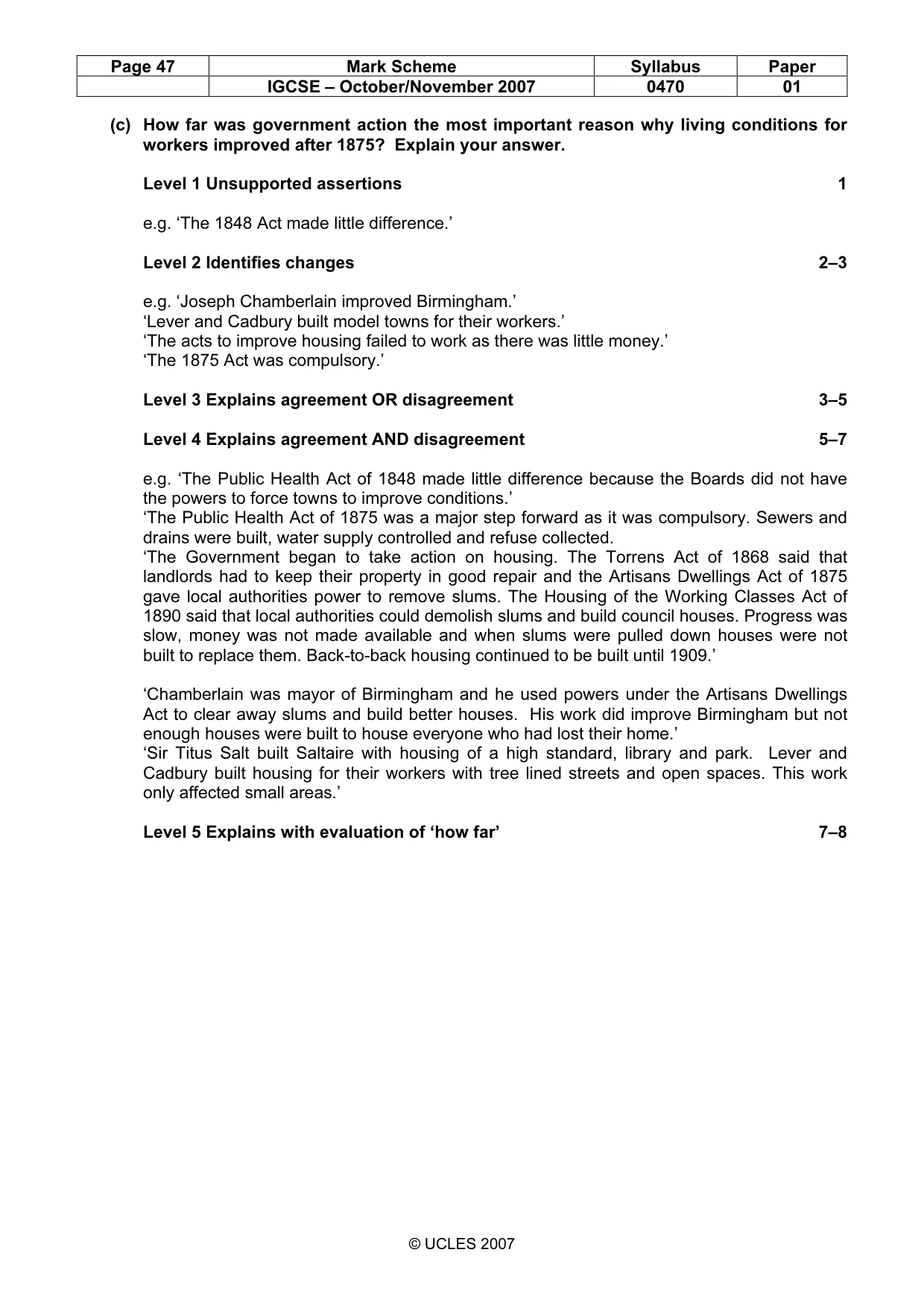 Mark scheme, page 47 of 51