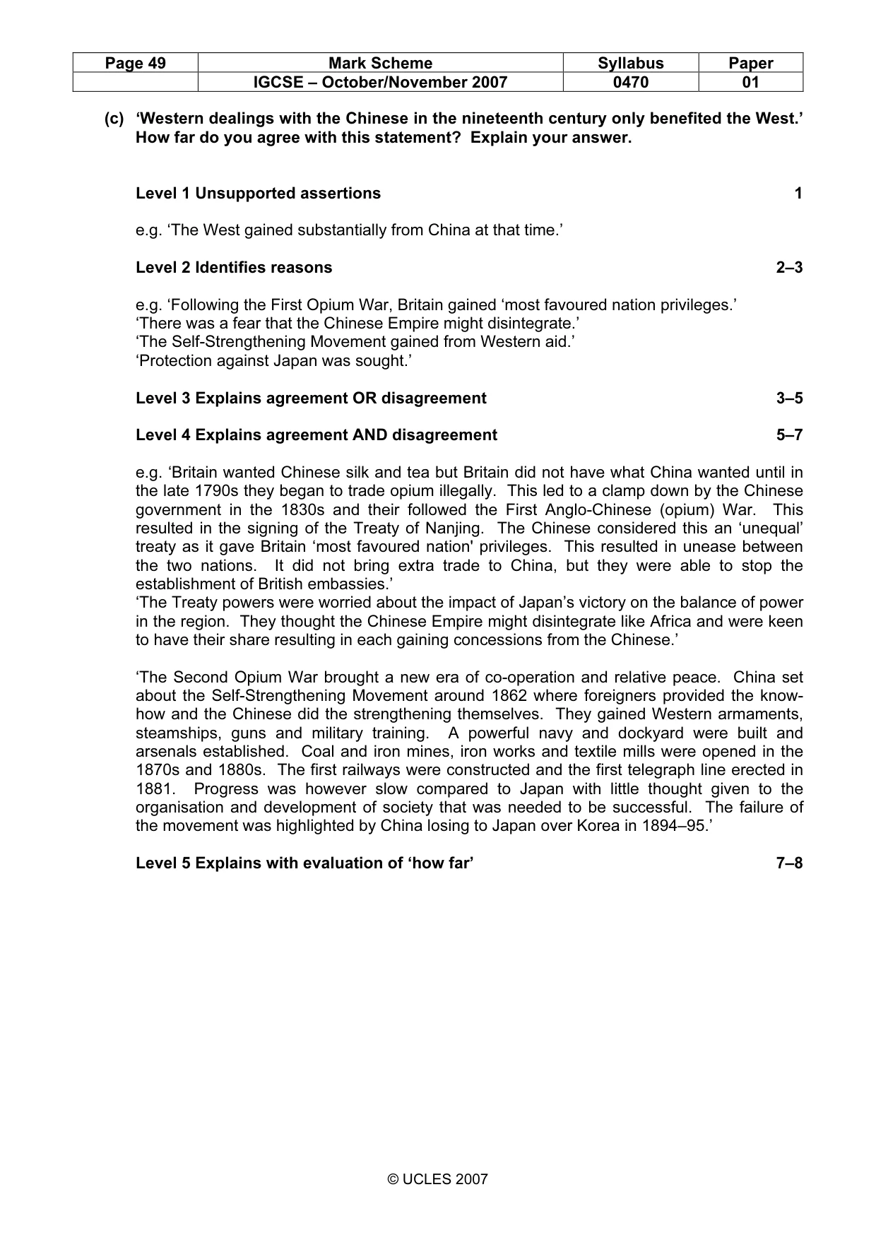 Mark scheme, page 49 of 51