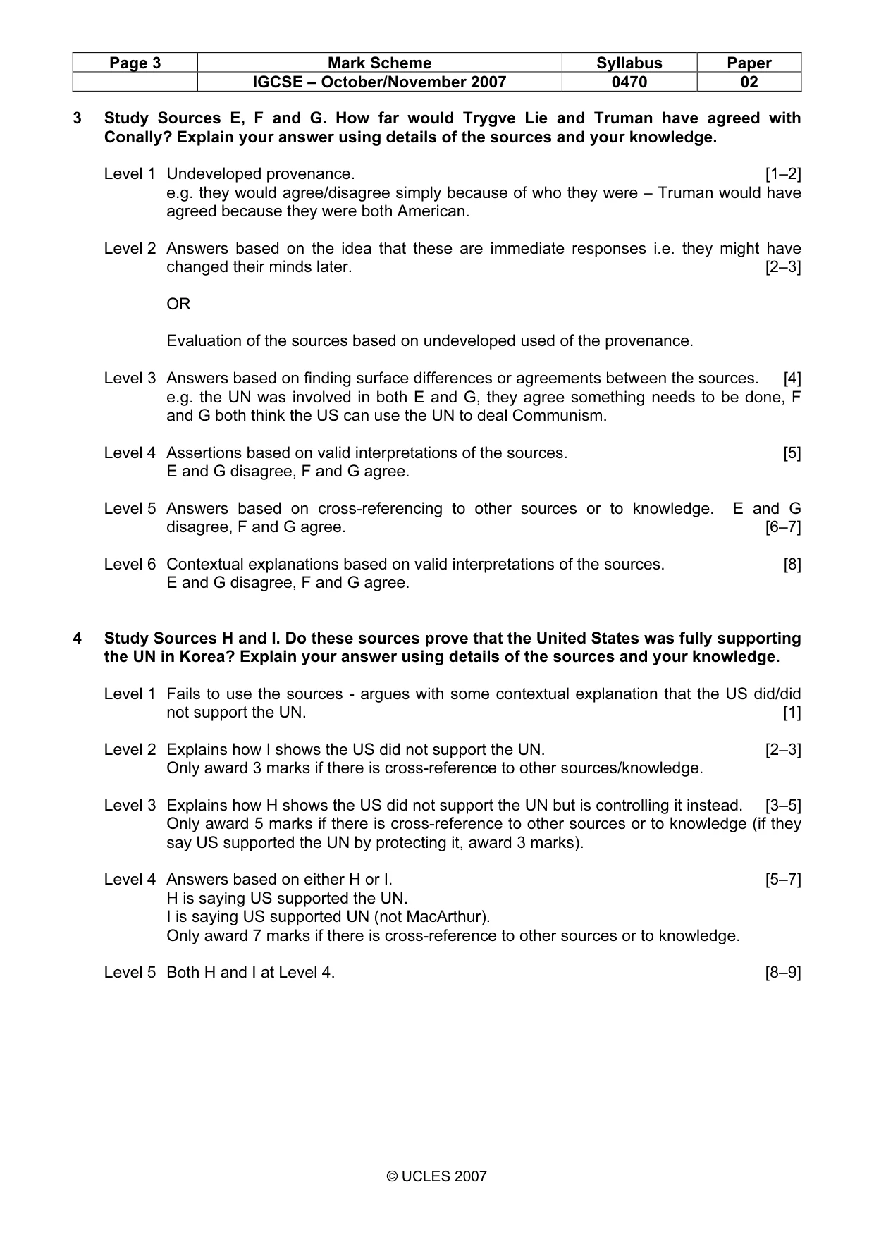 Mark scheme, page 3 of 7