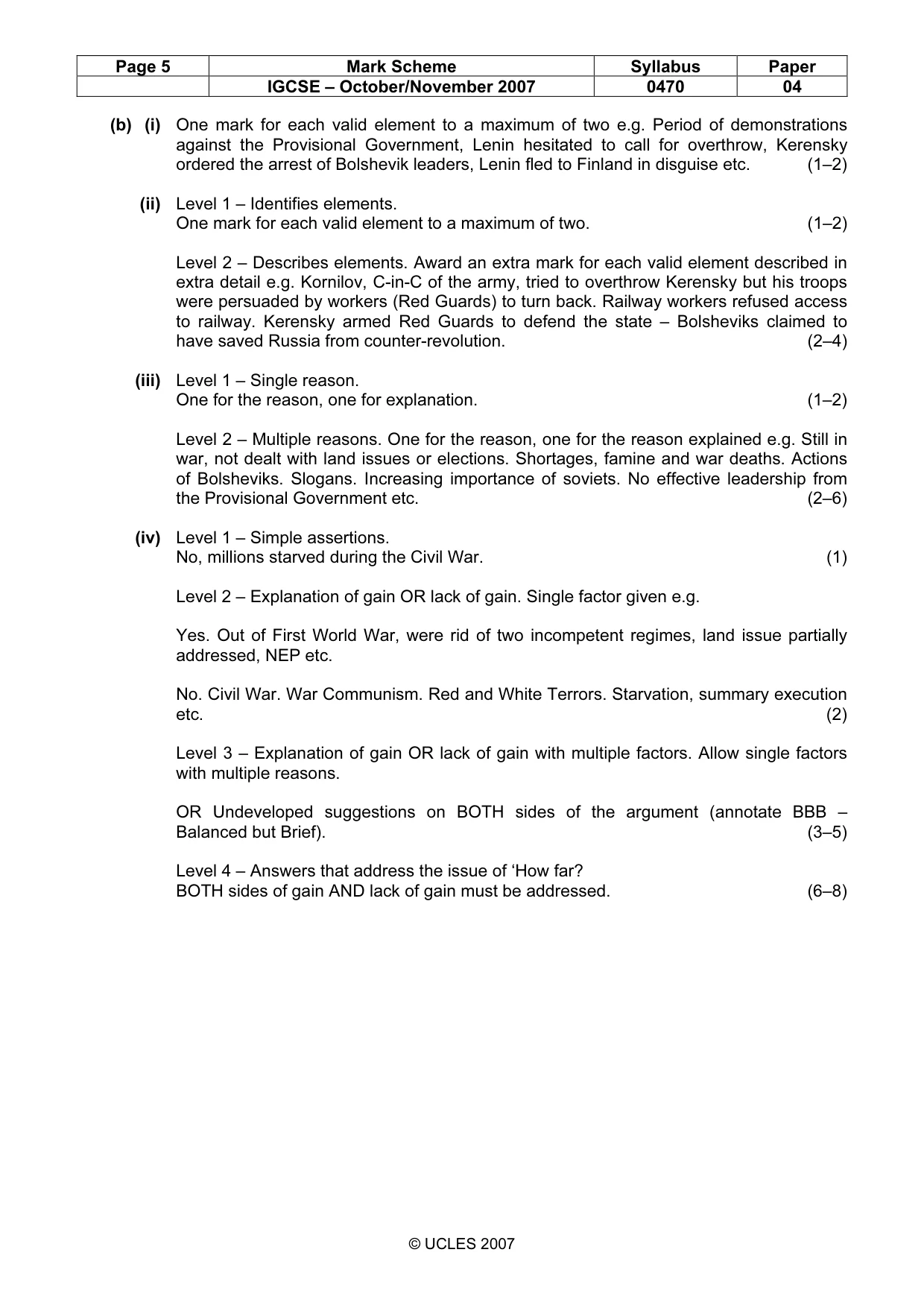 Mark scheme, page 5 of 17